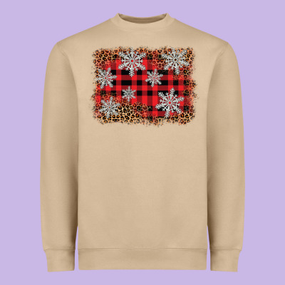 Snowflake Background Heavyweight Sweatshirt Designed By Barkaloodesign