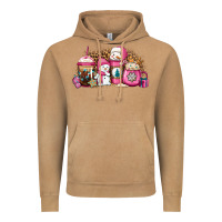 Vintage Camel pink Christmas winter snowman coffee Vintage Hoodie - Jasminsmagicworld
