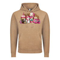 Vintage Coffee pink Christmas winter snowman coffee Vintage Hoodie - Jasminsmagicworld