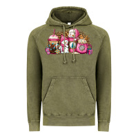 Pink Christmas Winter Snowman Coffee Vintage Hoodie | Teevron