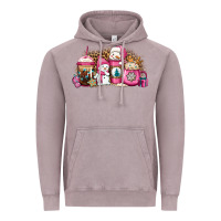 Vintage Zinc pink Christmas winter snowman coffee Vintage Hoodie - Jasminsmagicworld