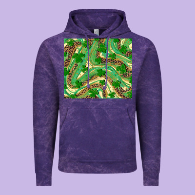 Shamrock Leopard Vintage Hoodie Designed By Ranaportraitstore