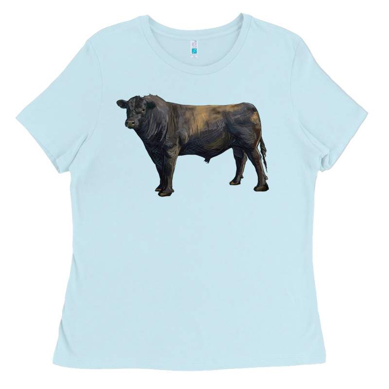Black Angus Bull Ladies Tee by RanaPortraitStore | Teevron