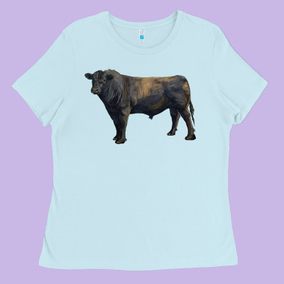 Black Angus Bull Ladies Tee Designed By Ranaportraitstore