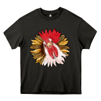 Asphalt sunflower with rooster Heavy Core Tee - RanaPortraitStore