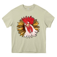 Sunflower With Rooster Heavy Core Tee | Teevron