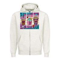 Oatmeal Heather Western Mom Coffee Cups Tumbler Zipper Hoodie - BundleAndBundleShop