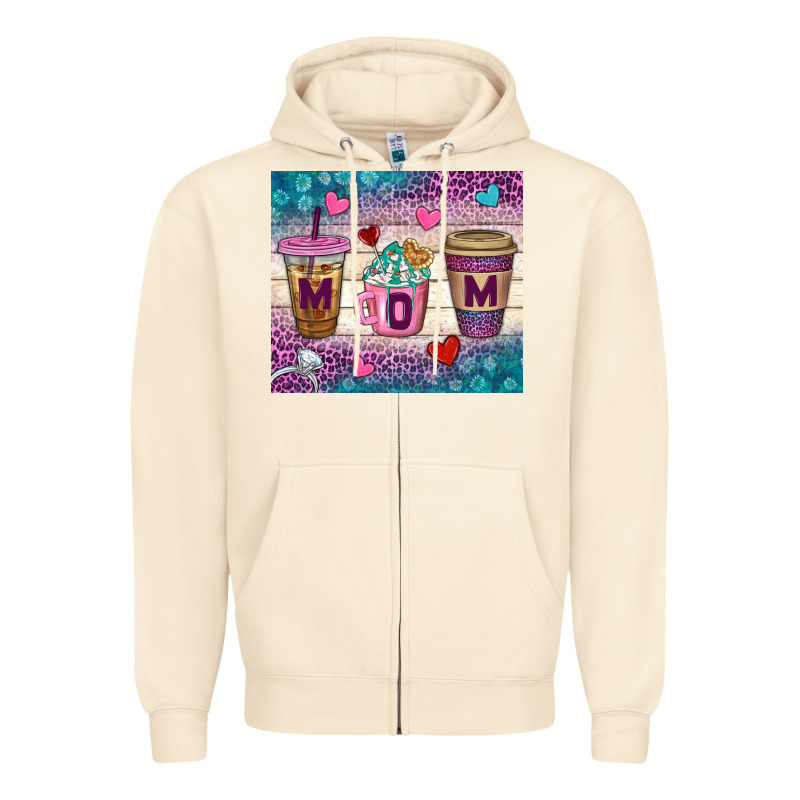 Western Mom Coffee Cups Tumbler Zipper Hoodie by BundleAndBundleShop | Teevron