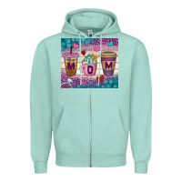 Seafoam Western Mom Coffee Cups Tumbler Zipper Hoodie - BundleAndBundleShop