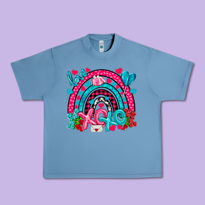 Xo Xo Rainbow Valentine Urban Heavy Tee Designed By Nancycooperartshop