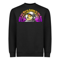 Black doge coin hodl on we're going to the moon retro sunset Heavyweight Sweatshirt - Jasminsmagicworld