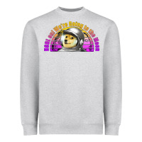 Heather Grey doge coin hodl on we're going to the moon retro sunset Heavyweight Sweatshirt - Jasminsmagicworld
