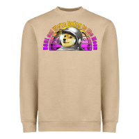 Mushroom doge coin hodl on we're going to the moon retro sunset Heavyweight Sweatshirt - Jasminsmagicworld