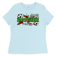 Baby Blue brother soccer Ladies Tee - Zillion Design Studio