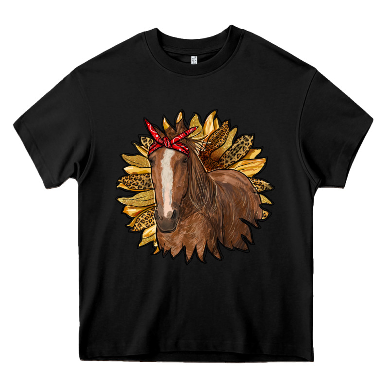 Sunflower With Horse Heavy Core Tee by RanaPortraitStore | Teevron
