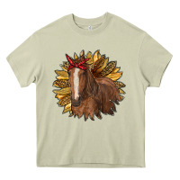 Mossy sunflower with horse Heavy Core Tee - RanaPortraitStore