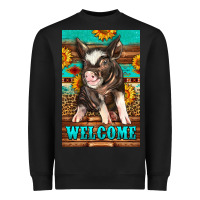Black western pig garden Heavyweight Sweatshirt - LillyAllenDesigns