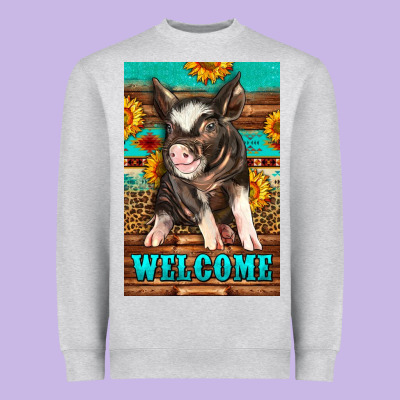 Western Pig Garden Heavyweight Sweatshirt Designed By Lillyallendesigns