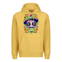 Antique Gold Mexican Day of dead sugar skull Premium Hoodie - NancyCooperArtShop