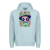 Blue Mist Mexican Day of dead sugar skull Premium Hoodie - NancyCooperArtShop