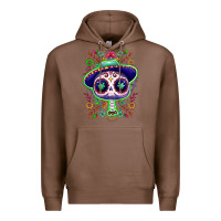 Chestnut Mexican Day of dead sugar skull Premium Hoodie - NancyCooperArtShop