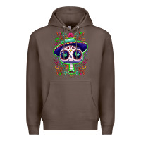 Coffee Mexican Day of dead sugar skull Premium Hoodie - NancyCooperArtShop