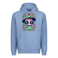 Colony Blue Mexican Day of dead sugar skull Premium Hoodie - NancyCooperArtShop