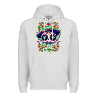 Dove Grey Mexican Day of dead sugar skull Premium Hoodie - NancyCooperArtShop