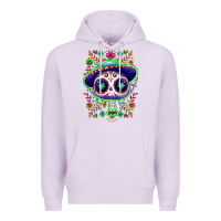 Lilac Mexican Day of dead sugar skull Premium Hoodie - NancyCooperArtShop