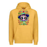 Mustard Mexican Day of dead sugar skull Premium Hoodie - NancyCooperArtShop