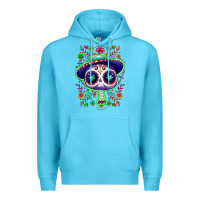 Ocean Blue Mexican Day of dead sugar skull Premium Hoodie - NancyCooperArtShop