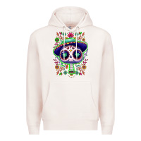 Pale Pink Mexican Day of dead sugar skull Premium Hoodie - NancyCooperArtShop