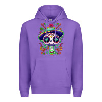 Purple Mexican Day of dead sugar skull Premium Hoodie - NancyCooperArtShop