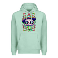 Seafoam Mexican Day of dead sugar skull Premium Hoodie - NancyCooperArtShop