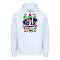 White Mexican Day of dead sugar skull Premium Hoodie - NancyCooperArtShop