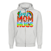 Dove Grey Pride LGBTQ Free Mom Hugs Zipper Hoodie - BundleAndBundleShop
