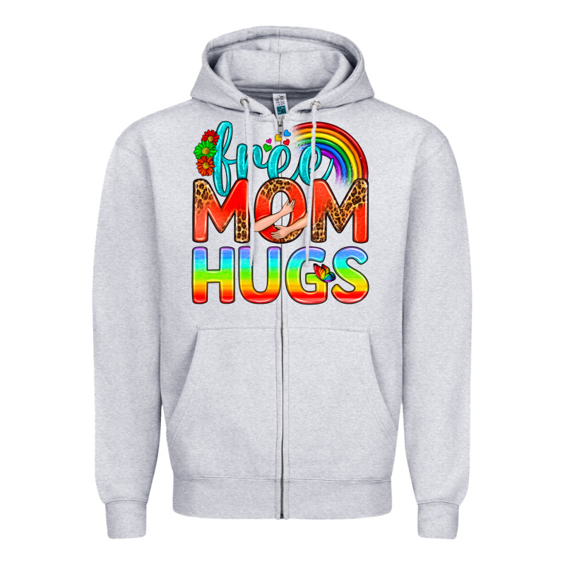 Pride Lgbtq Free Mom Hugs Zipper Hoodie by BundleAndBundleShop | Teevron