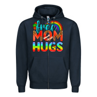 Navy Pride LGBTQ Free Mom Hugs Zipper Hoodie - BundleAndBundleShop