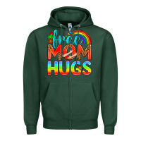 Sports Green Pride LGBTQ Free Mom Hugs Zipper Hoodie - BundleAndBundleShop