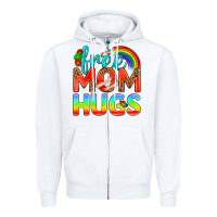 White Pride LGBTQ Free Mom Hugs Zipper Hoodie - BundleAndBundleShop