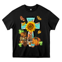 Black western thankful cross pumpkin Heavy Core Tee - BarkalooDesign