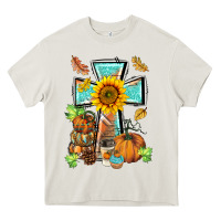 Cream western thankful cross pumpkin Heavy Core Tee - BarkalooDesign
