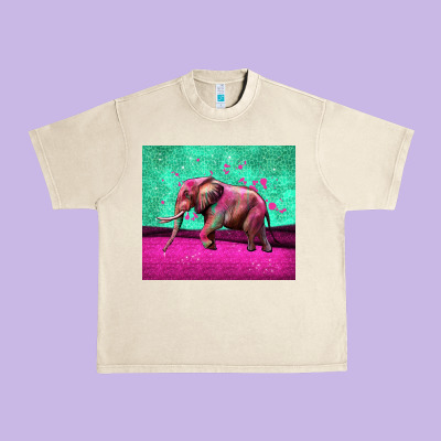 Colorful Elephant Urban Heavy Tee Designed By Lillyallendesigns