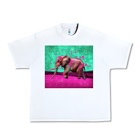 White colorful elephant Urban Heavy Tee - LillyAllenDesigns