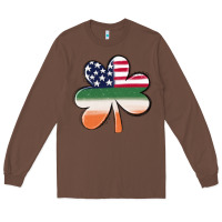 Chestnut st patricks day shamrock american flag Long Sleeve Tee - MaliasSmallBusiness