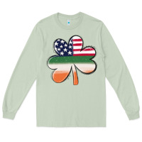 Matcha st patricks day shamrock american flag Long Sleeve Tee - MaliasSmallBusiness