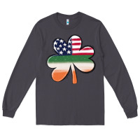 Smoke st patricks day shamrock american flag Long Sleeve Tee - MaliasSmallBusiness