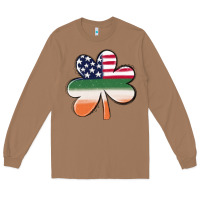 Toasted Coconut st patricks day shamrock american flag Long Sleeve Tee - MaliasSmallBusiness