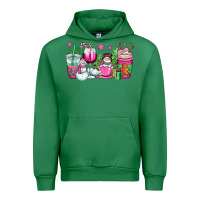 Emerald pink christmas snowman coffee cups Urban Hoodie - OliviaCreatesArt