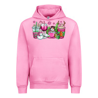 Fuchsia Pink pink christmas snowman coffee cups Urban Hoodie - OliviaCreatesArt